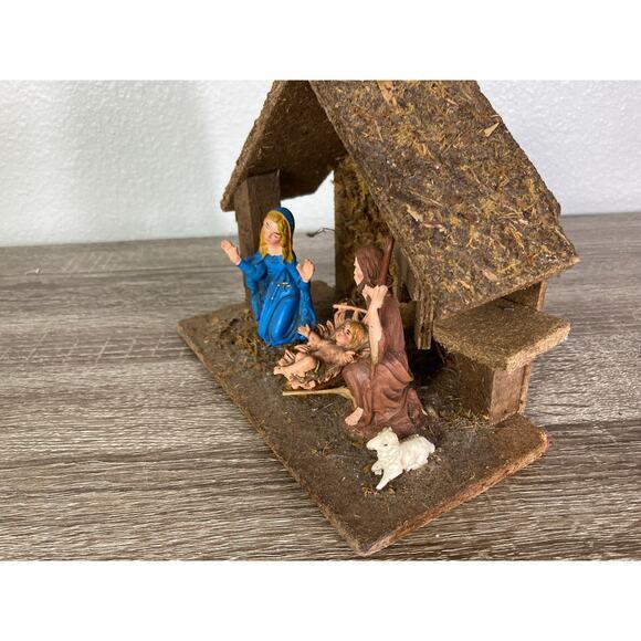 Vintage Italian Wooden Nativity Scene Crèche Set Rustic Handmade Christmas Decor - Picture 9 of 12
